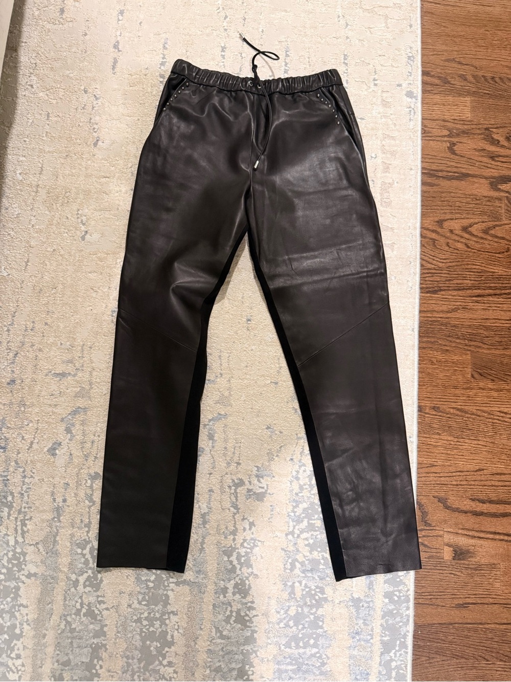 Prabal Gurung - Black Leather Joggers